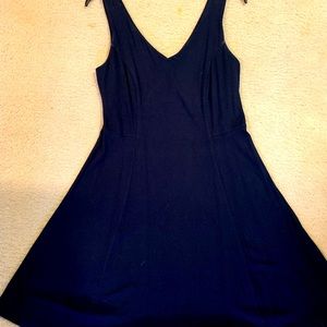 Donna Ricco navy A-line V-neck sleeveless dress